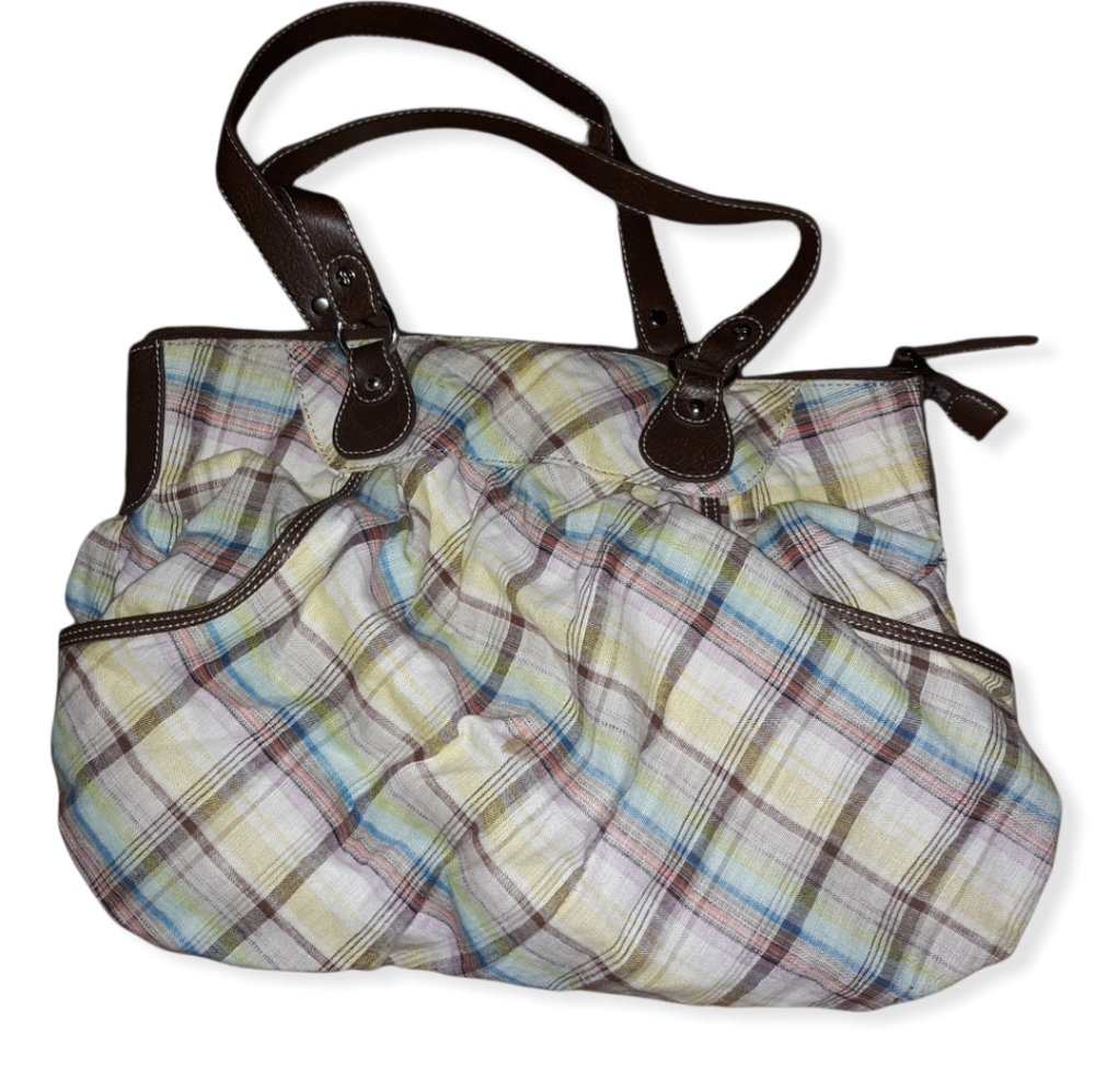 Plaid fabric Relic Tote
